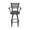 Holland Bar Stool Co Jackie with Arms 36 in. Swivel Bar Stool with Black Wrinkle Finish and Canter Storm Seat 415 - alternate 3